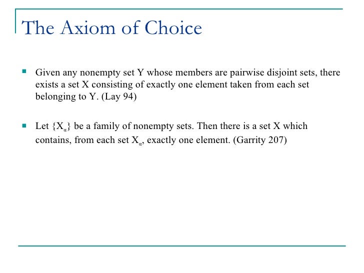 axiom of choice